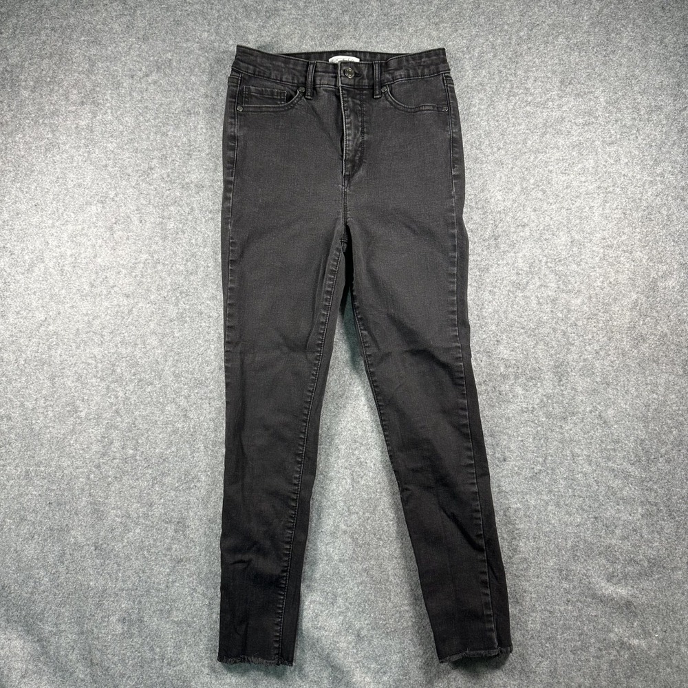 Sofia Jeans Rosa Curvy Ankle Jeans 6 Black High Rise Stretch Raw Hem